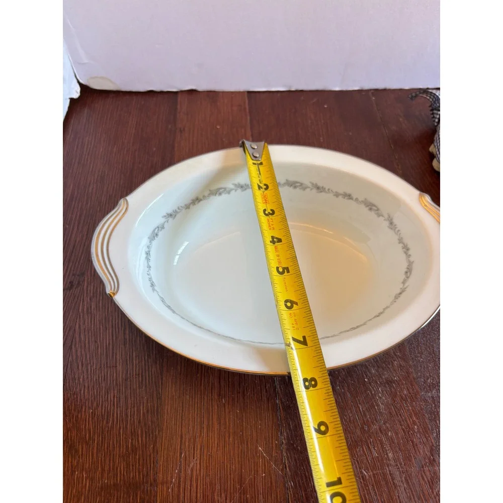 Noritake Crestmont 6013 Oval Vegetable Serving Bowl Gold Trim Japan China 10.5in